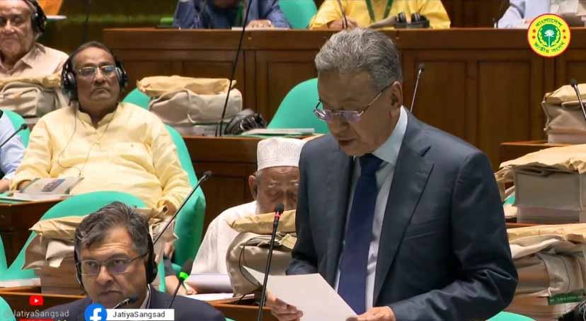 Finance Minister starts placing Tk 9.38 lakh crore budget in JS for FY27 