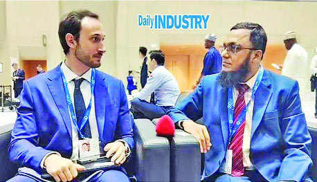 The Daily Industry Editor Dr. Enayet Karim discusses funding for environmental and climate-related programmes in Bangladesh with an ICCAP representative in IMF and World Bank annual meetings in Bangkok